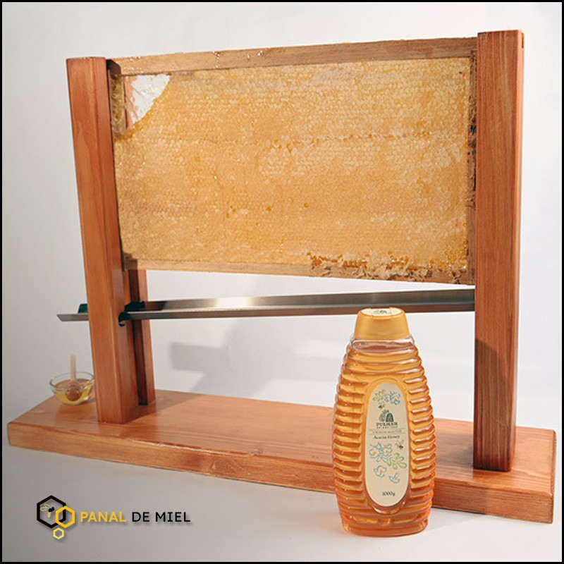 Soporte de Madera y Acero Panal de Miel 26x48 🌿🍯
